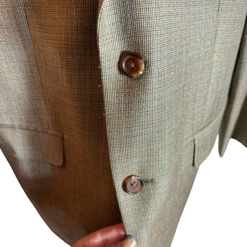 Lauren Ralph Lauren Men's Blazer Silk Wool Blend Brown Check Pattern, 38R - Picture 4 of 11
